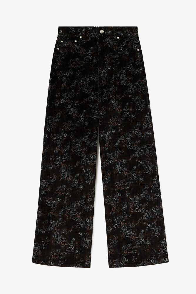 Marri-jeans i tryckt denim, Winter Moss