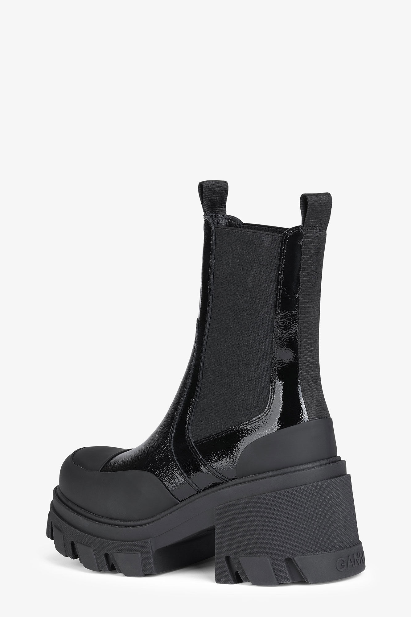 Black Calf Leather Chelsea Boots, Calf Leather, in colour Black - 2 - GANNI