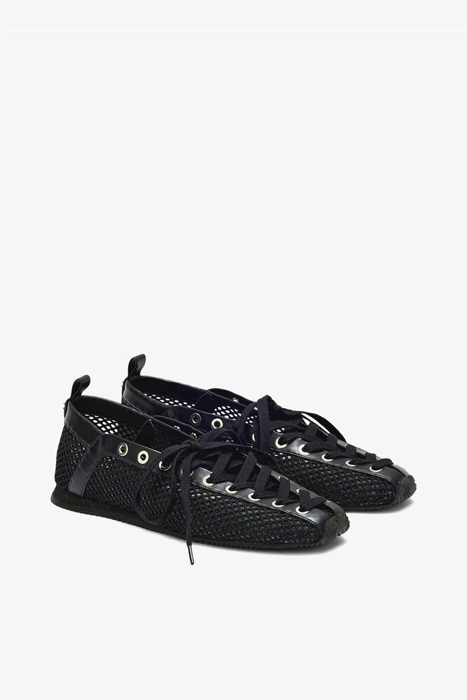 Sporty Ballerina in Black Mesh, Black