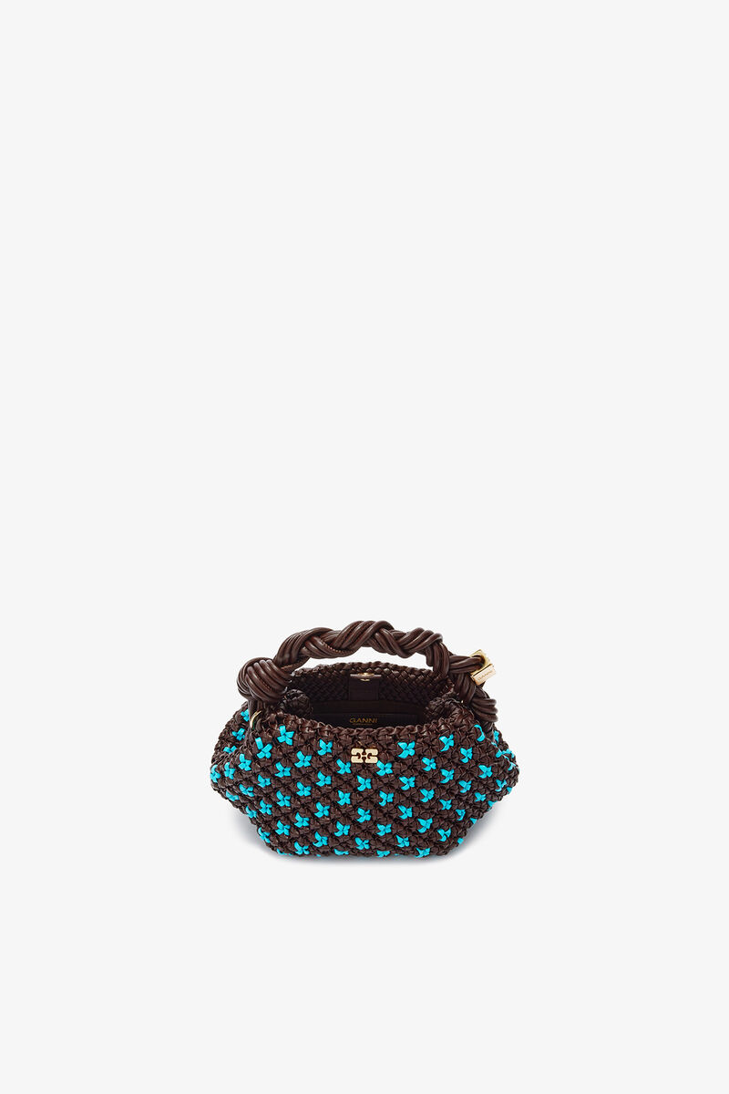 Sac mini Bou tressé marron, Recycled Leather, in colour Chicory Coffee - 3 - GANNI