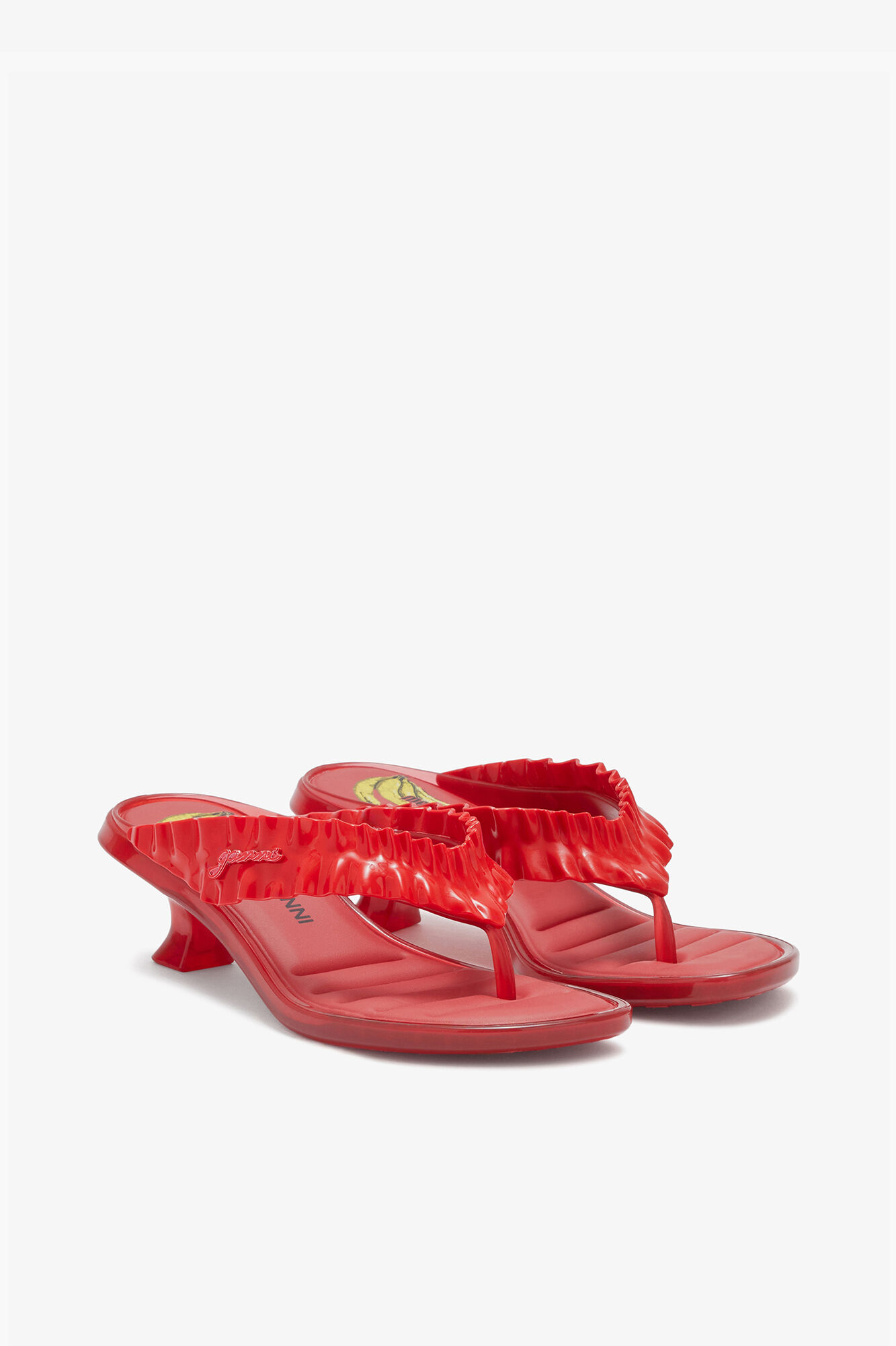 Sandales tongs à talon Melissa en rouge, Polyvinyl Chloride, in colour Racing Red - 2 - GANNI