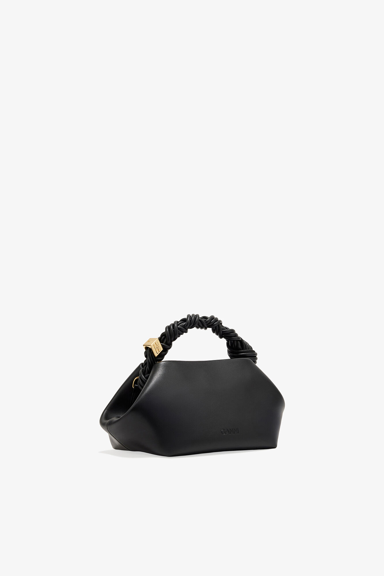 Small Bou Bag in Black, Recycled Leather, in colour Black - 2 - GANNI