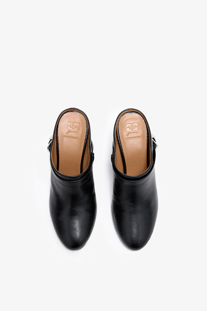 Kat Slim Mule in Black, Black