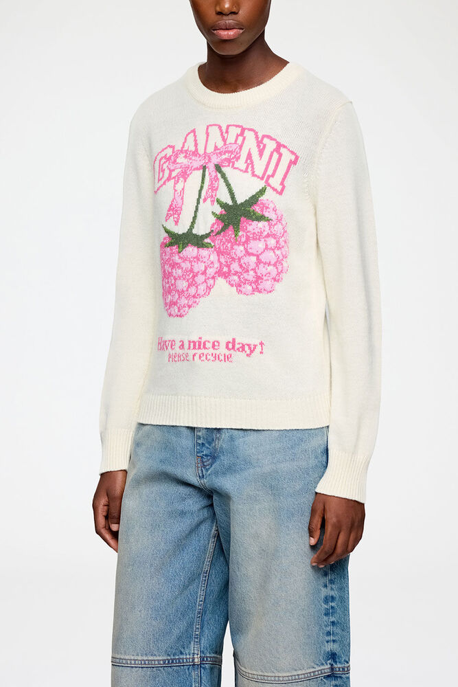 Jumper in Graphic Wool, Egret