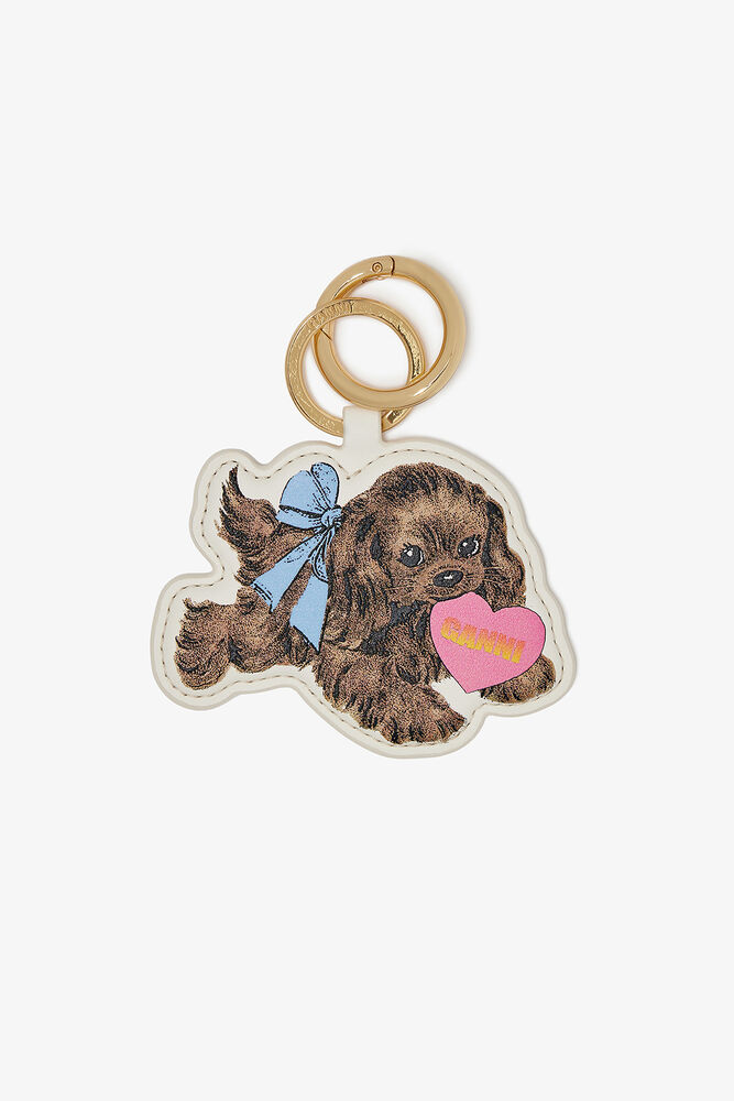 Brown Puppy Keyring, Tobacco Brown