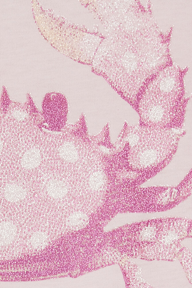 T-shirt with Crab, Chalk Pink