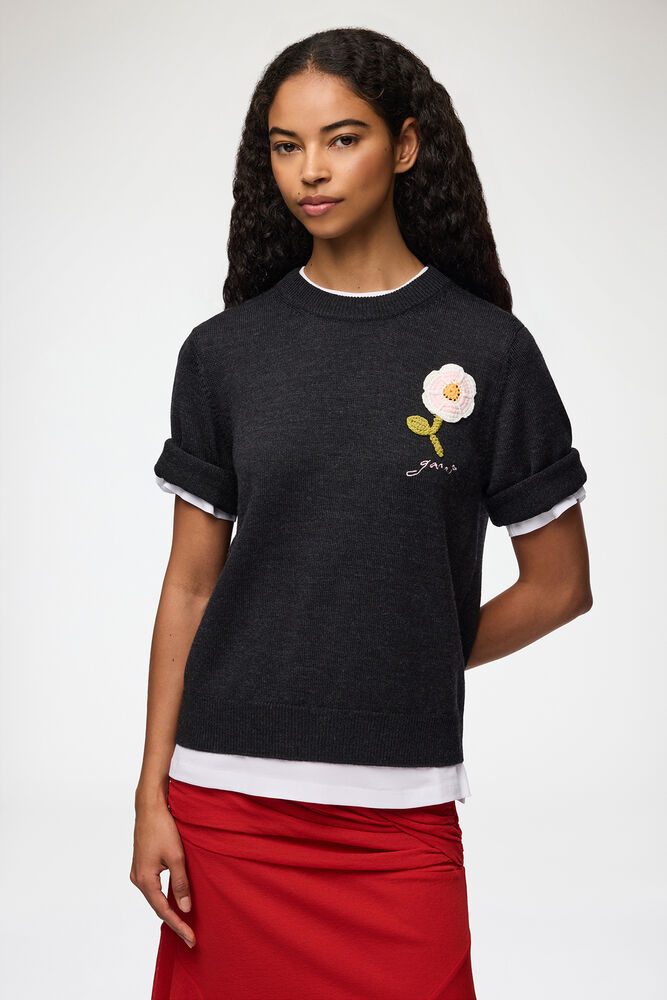 Tee in Merino, Phantom