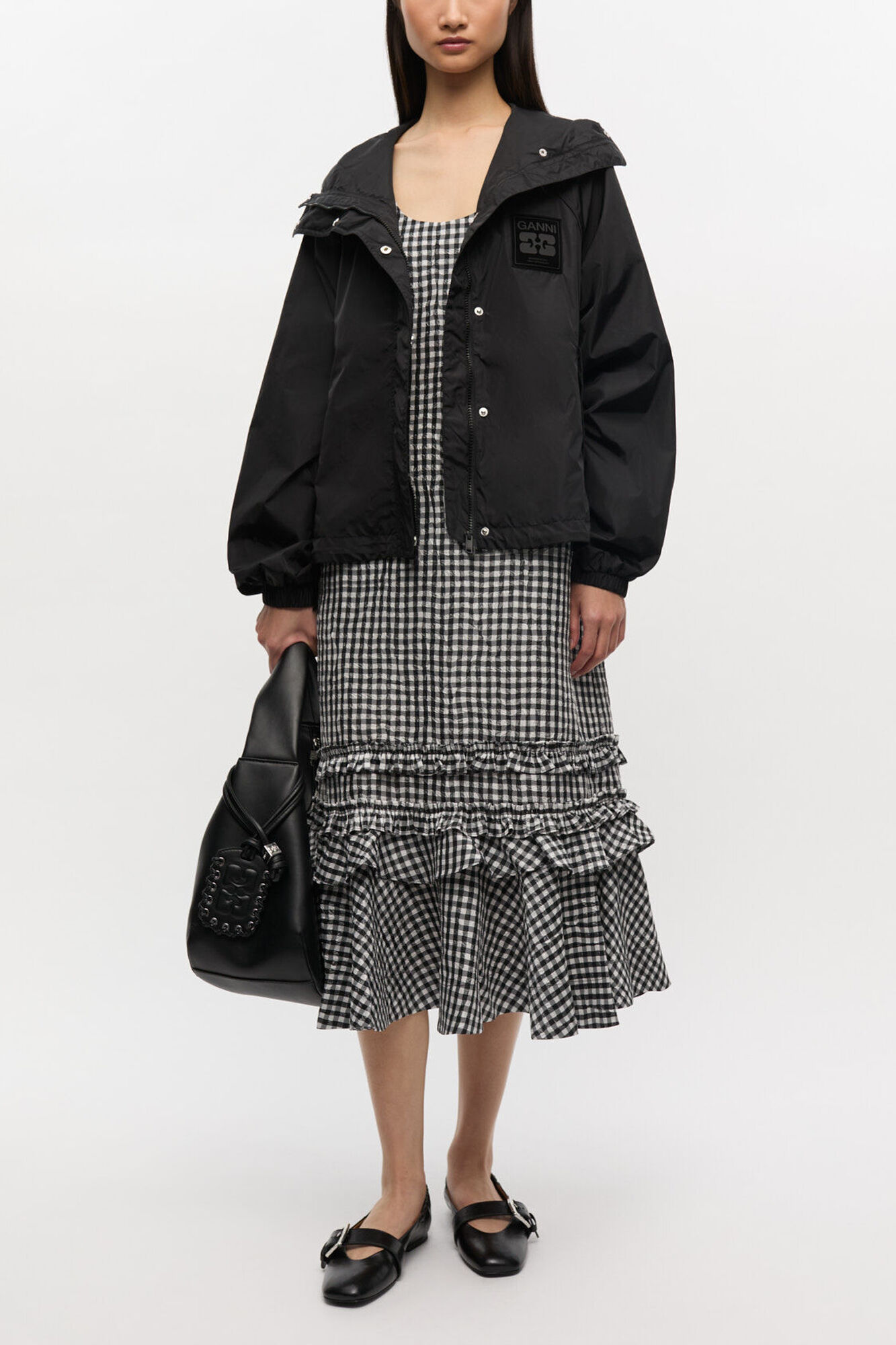 Black Nylon Jacket | GANNI DK