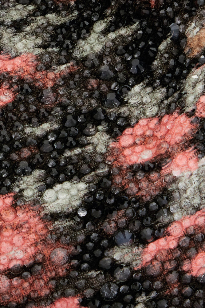 Mini Hobo Bag with Beaded Flower, Black