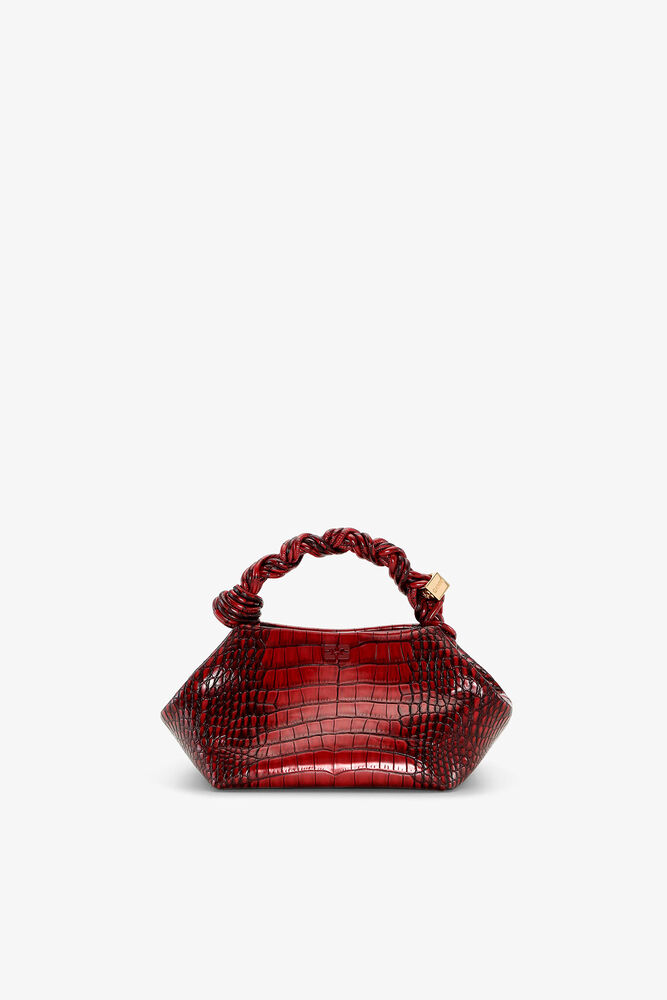 Small Bou Bag in Burgundy Croco, Burgundy