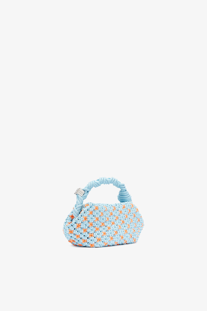 Mini Bou Bag in Braided Blue, Recycled Leather, in colour Summer Song - 2 - GANNI