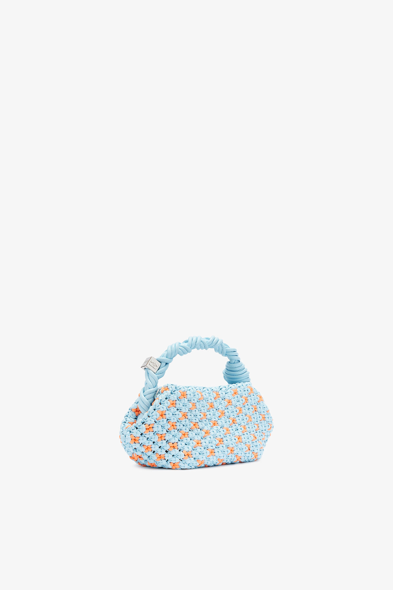 Mini Bou Bag in Braided Blue, Recycled Leather, in colour Summer Song - 2 - GANNI