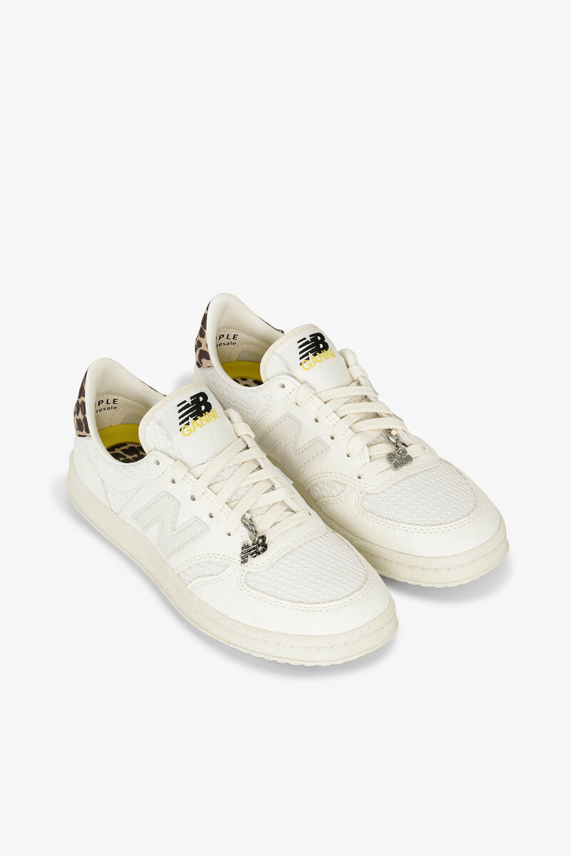 GANNI x New Balance T500 Sneakers, Polyester, in colour Egret - 3 - GANNI