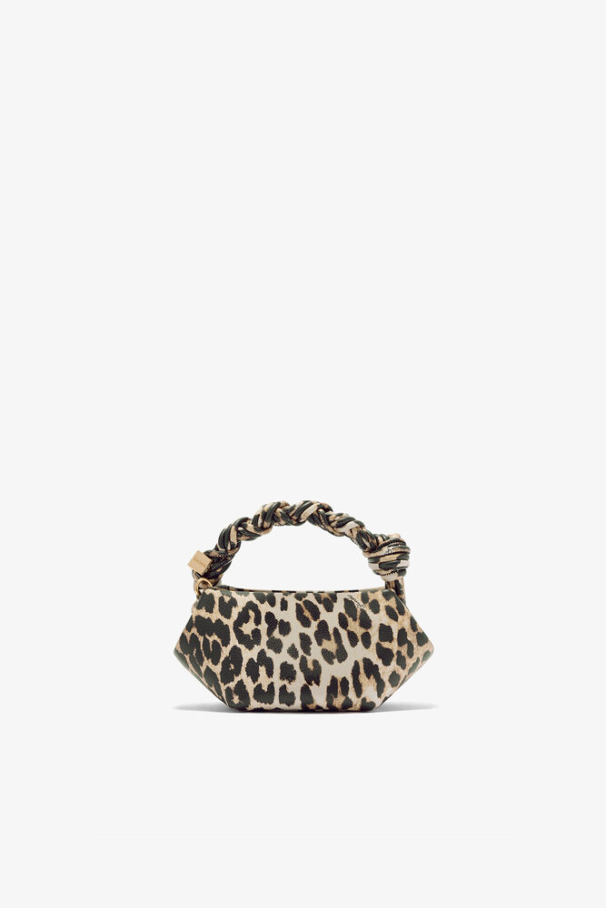Mini Bou Bag in Grained Leopard, Almond Milk