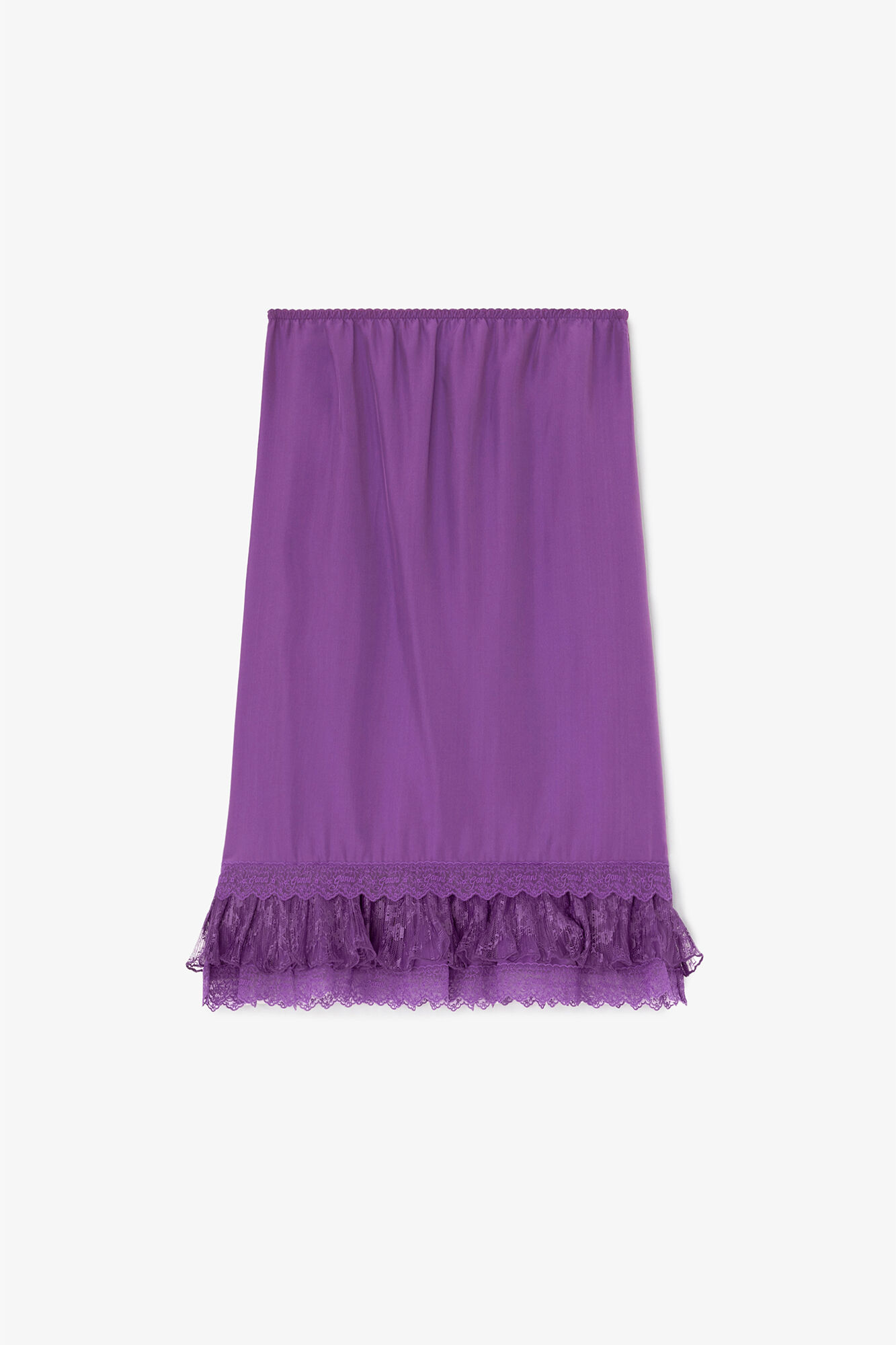 Skirt in Purple Silk, Viscose, in colour Bright Violet - 1 - GANNI