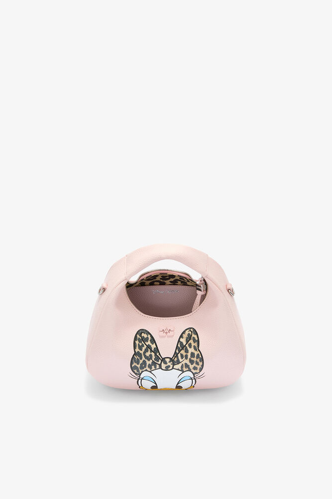 Daisy Duck Mini Hobo Bag in Grained Pink, Chalk Pink