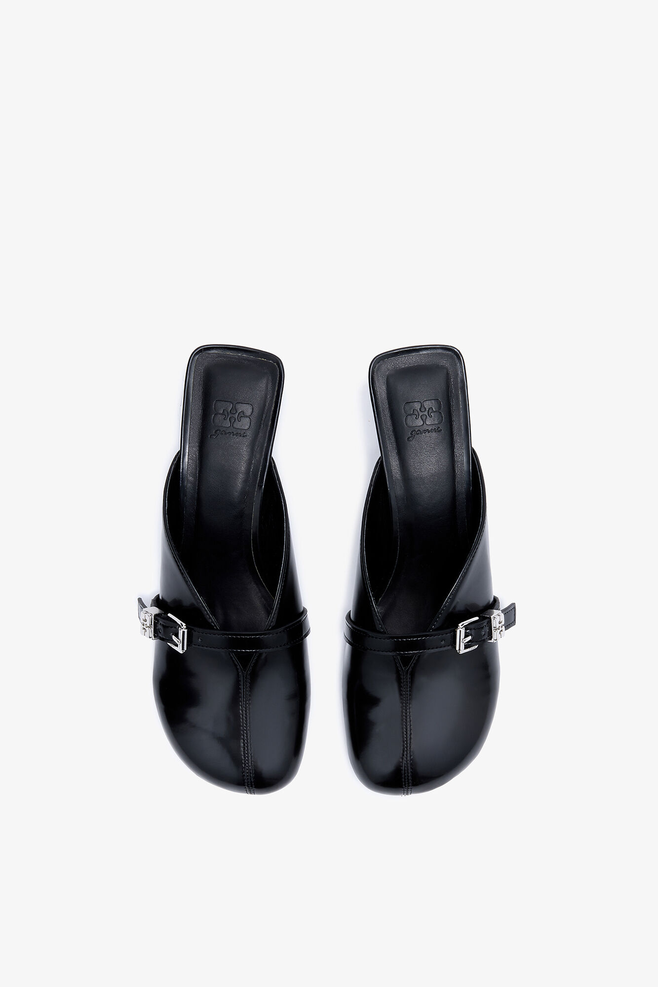 Sue-Pantoletten mit Absatz in Schwarz Oleatex, Oleatex™, in colour Black - 1 - GANNI