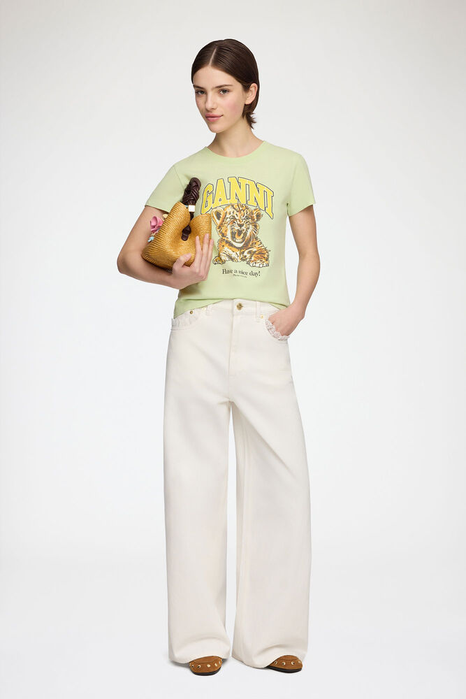 Lari Straight Jeans in White Denim, Bright White