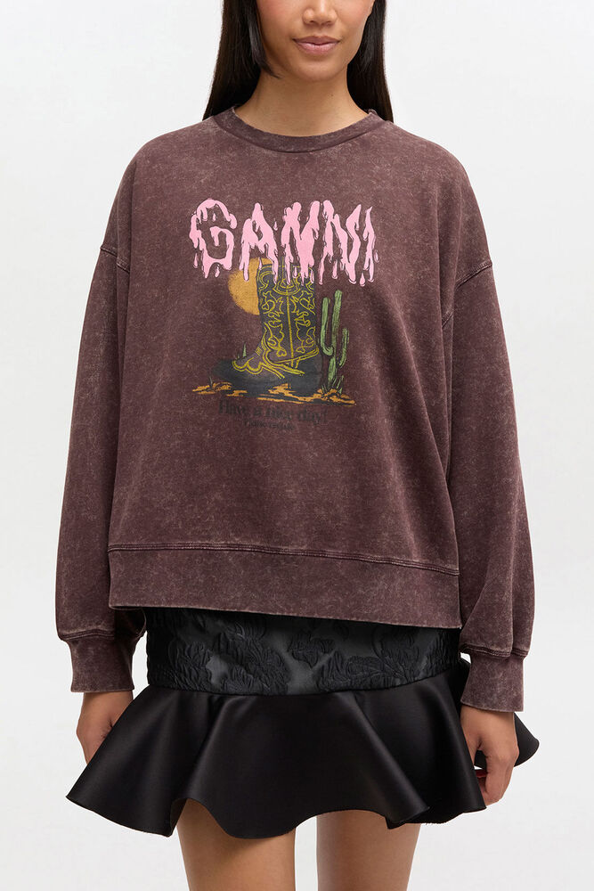 Sweatshirt in Vintage Wash, Chocolate Plum