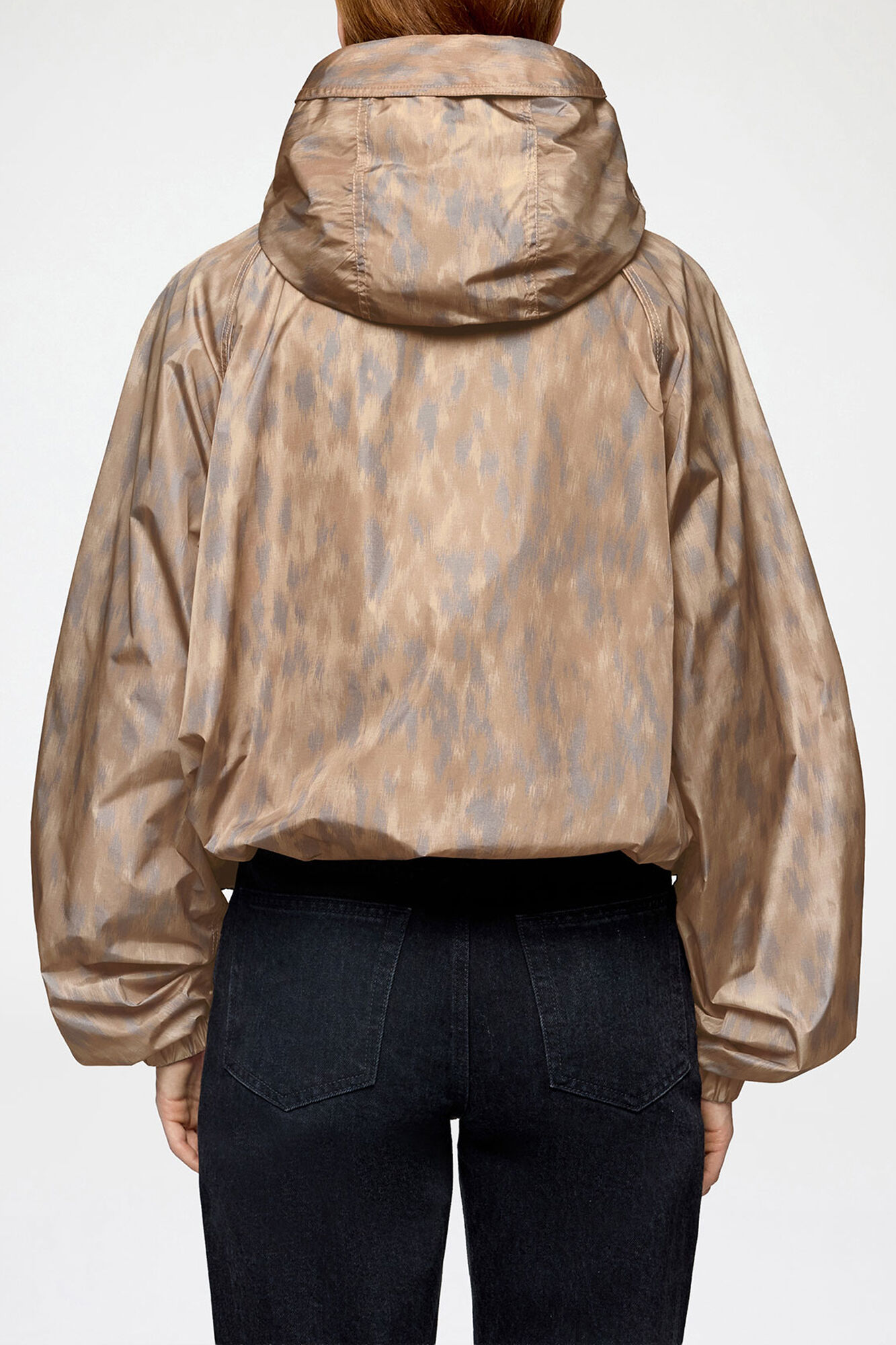 Flyweight Jacket in Printed Nylon, Recycled Polyamide, in colour Burro - 3 - GANNI