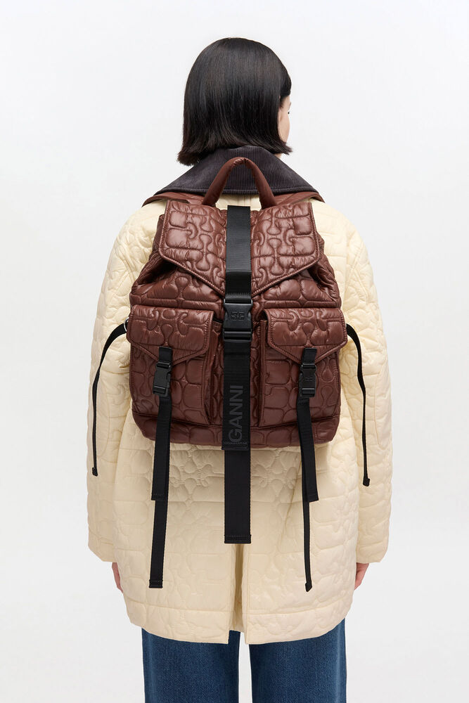 Quilted Re-Tech Backpack, Chicory Coffee