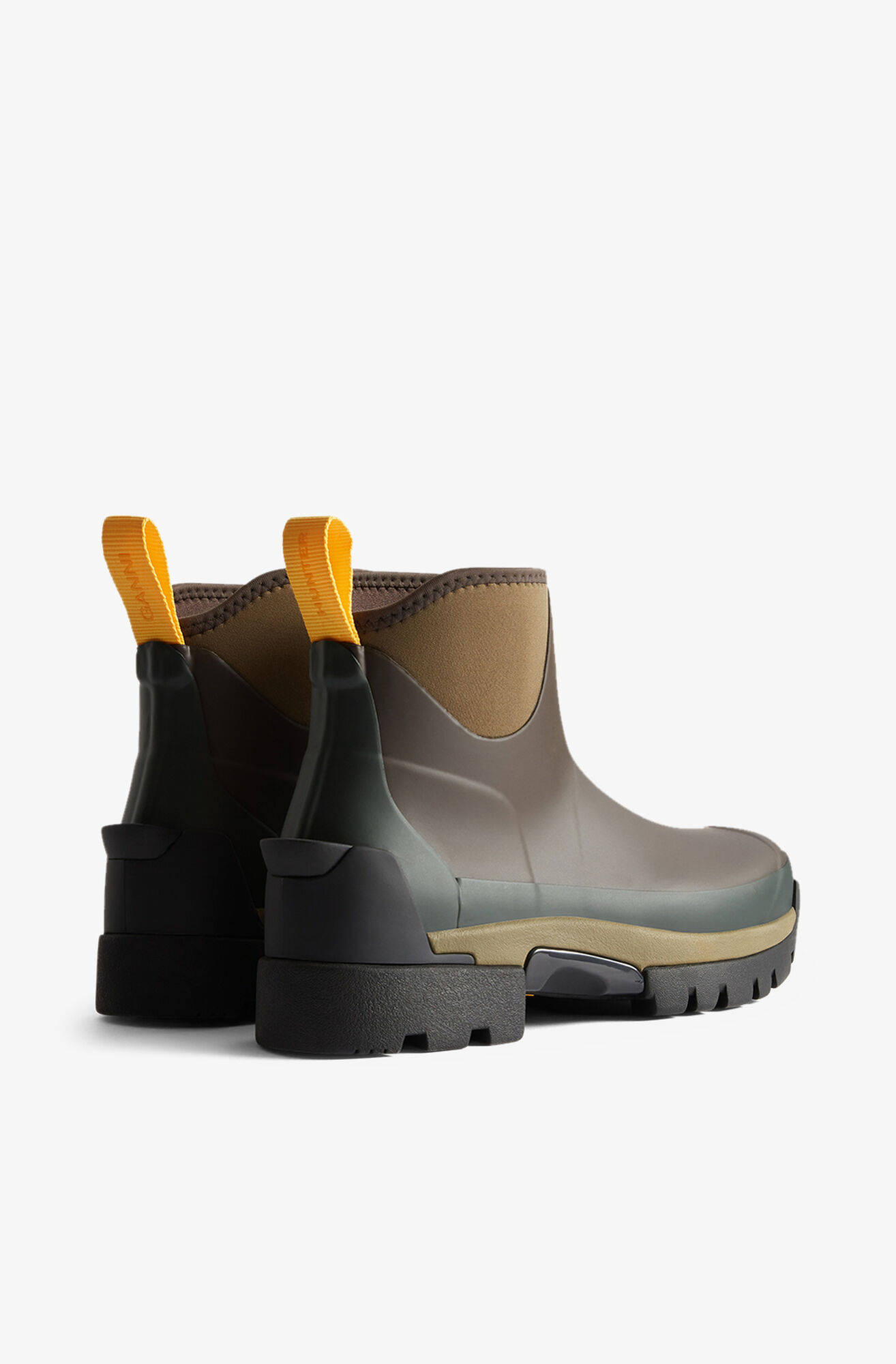 Balmoral Ankle Boots in Brown, Rubber, in colour Chocolate Brown - 3 - GANNI
