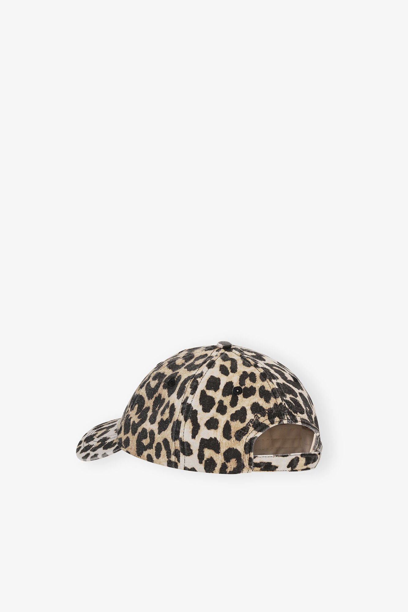 Cap in Leopard Canvas, Organic Cotton, in colour Leopard - 2 - GANNI