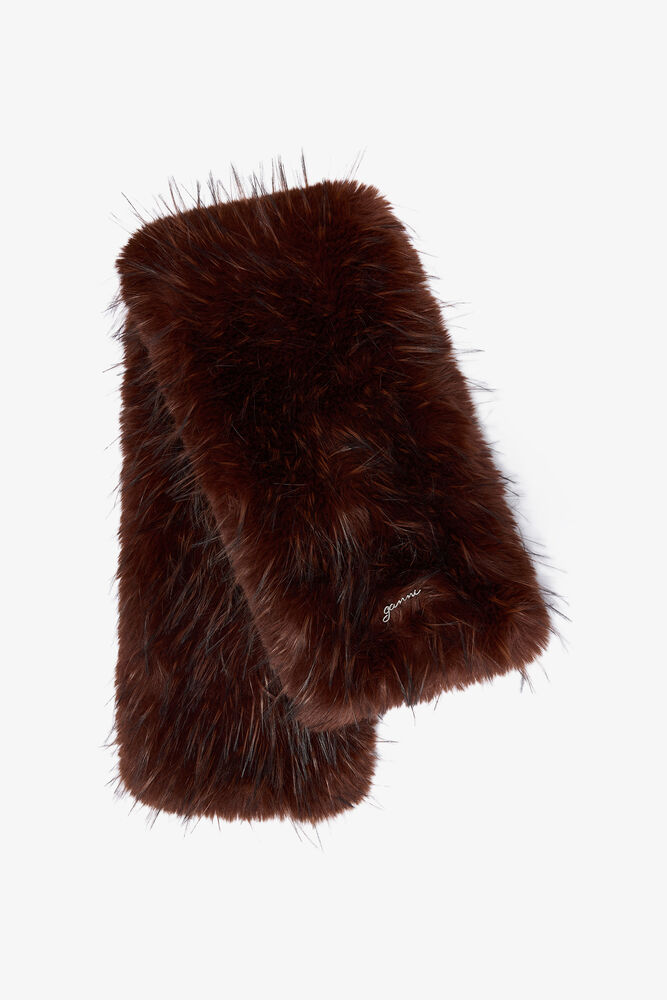Stola in Alternative Fur, Chocolate Brown