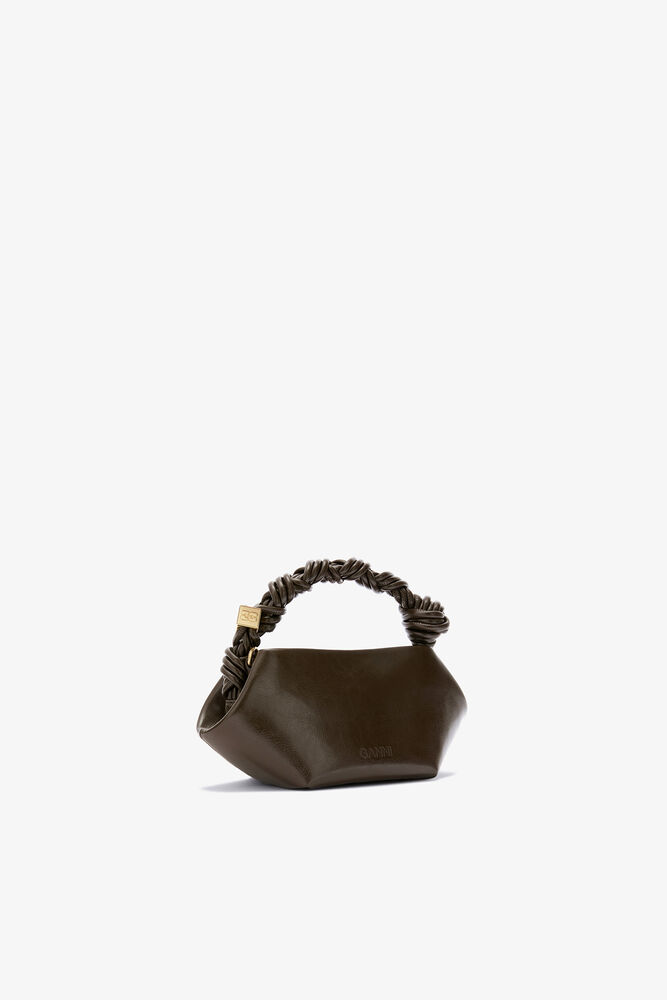 Mini Bou Bag in Green Crinkle, Dark Olive