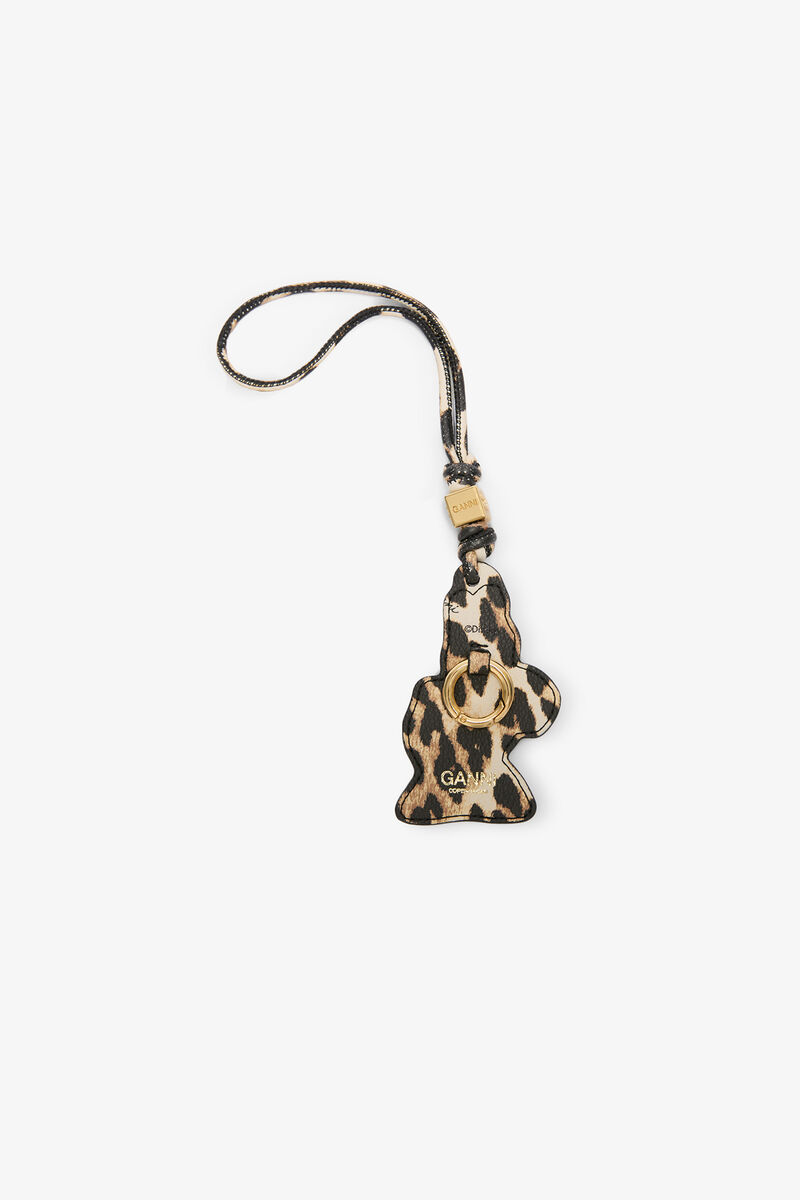 Daisy Duck Charm in Leopard, Recycled Polyester, in colour Almond Milk - 2 - GANNI