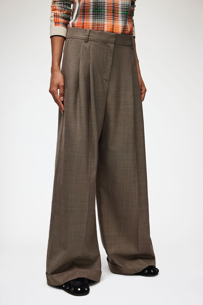 Trousers in Wool Suiting, Chocolate Chip