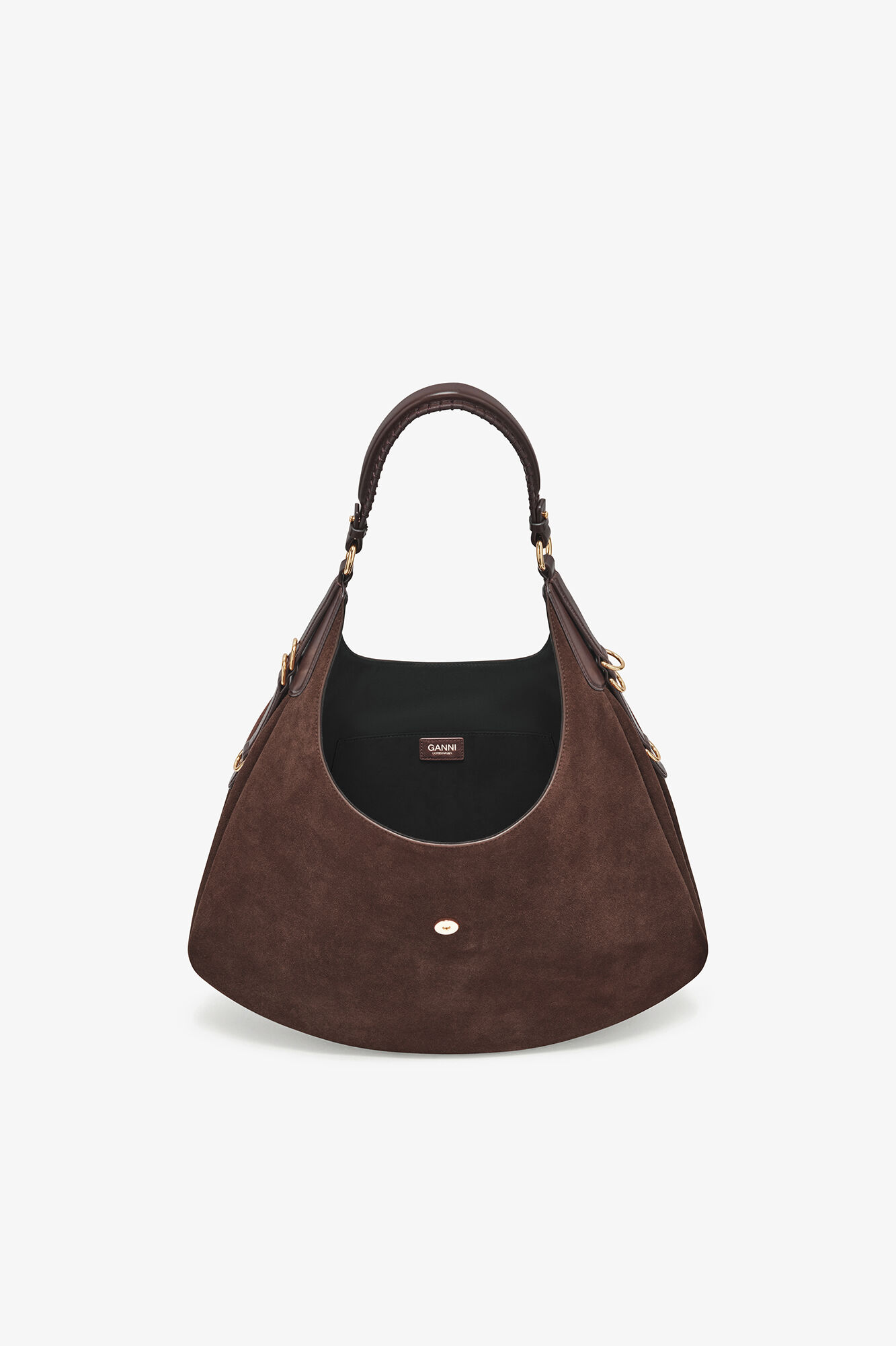 Grand sac Kat daim marron, Recycled Leather, in colour Chicory Coffee - 3 - GANNI