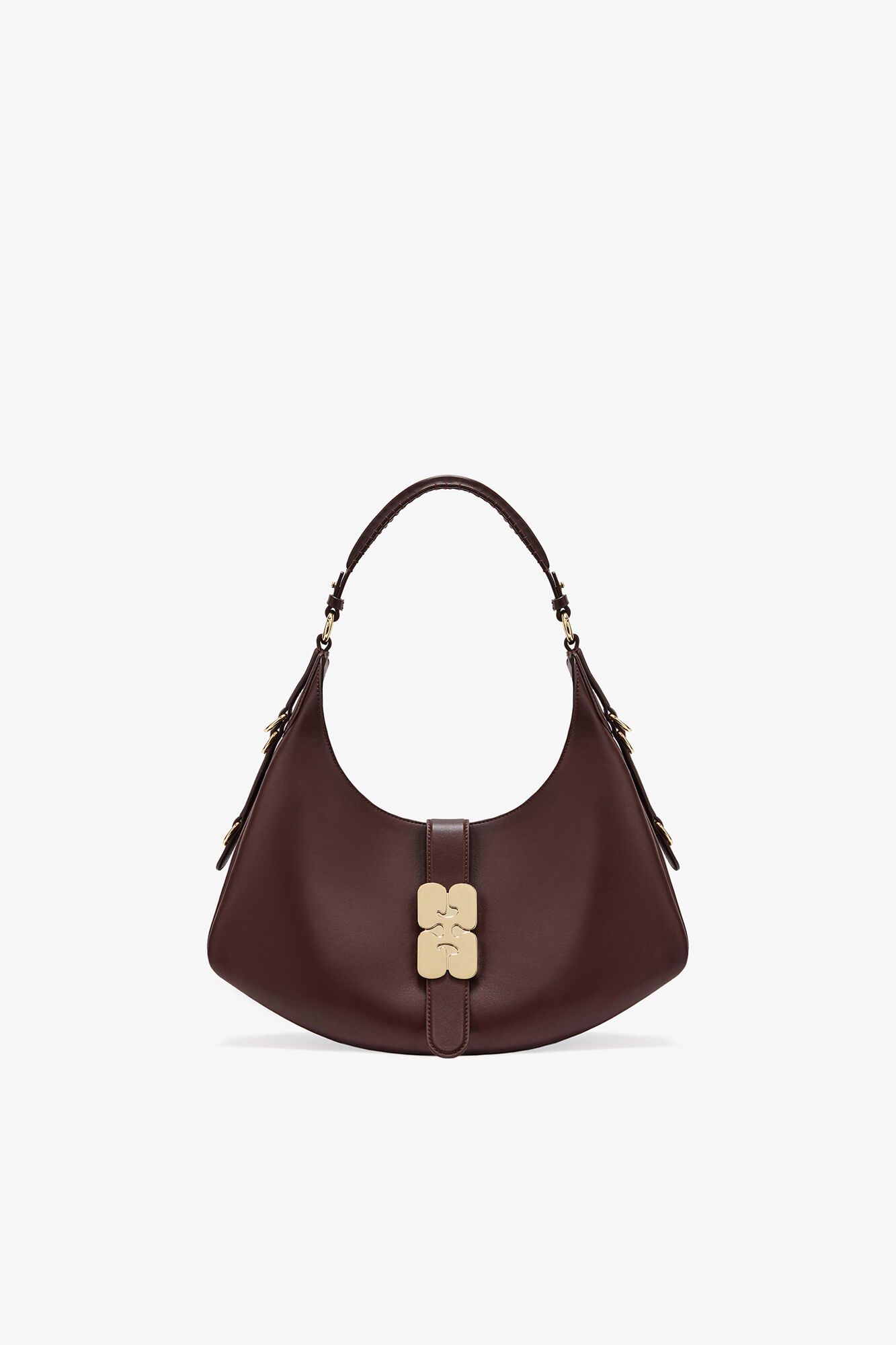Petit sac Kat marron, Recycled Leather, in colour Chicory Coffee - 1 - GANNI