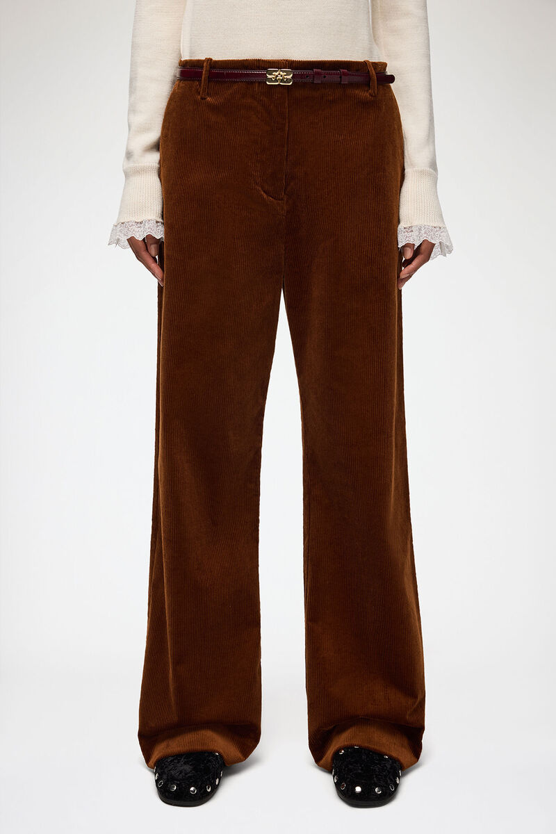 Kat Belt Small in Burgundy, Polyester, in colour Burgundy - 1 - GANNI