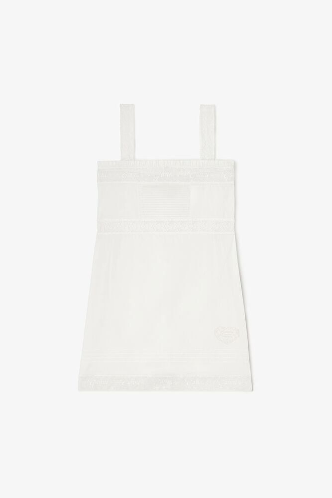 Minikleid aus weißer Baumwolle, Bright White
