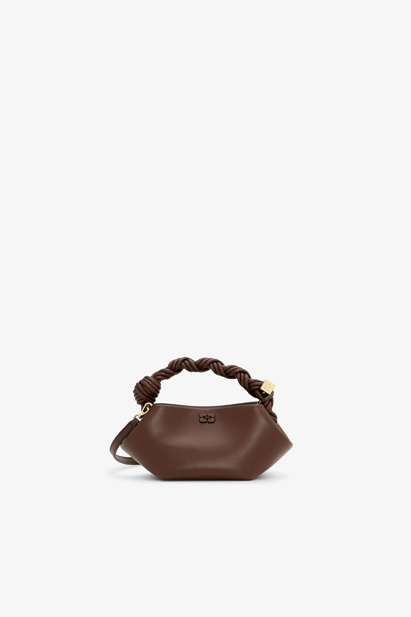 Sac mini Bou marron, Recycled Leather, in colour Chocolate Fondant - 1 - GANNI