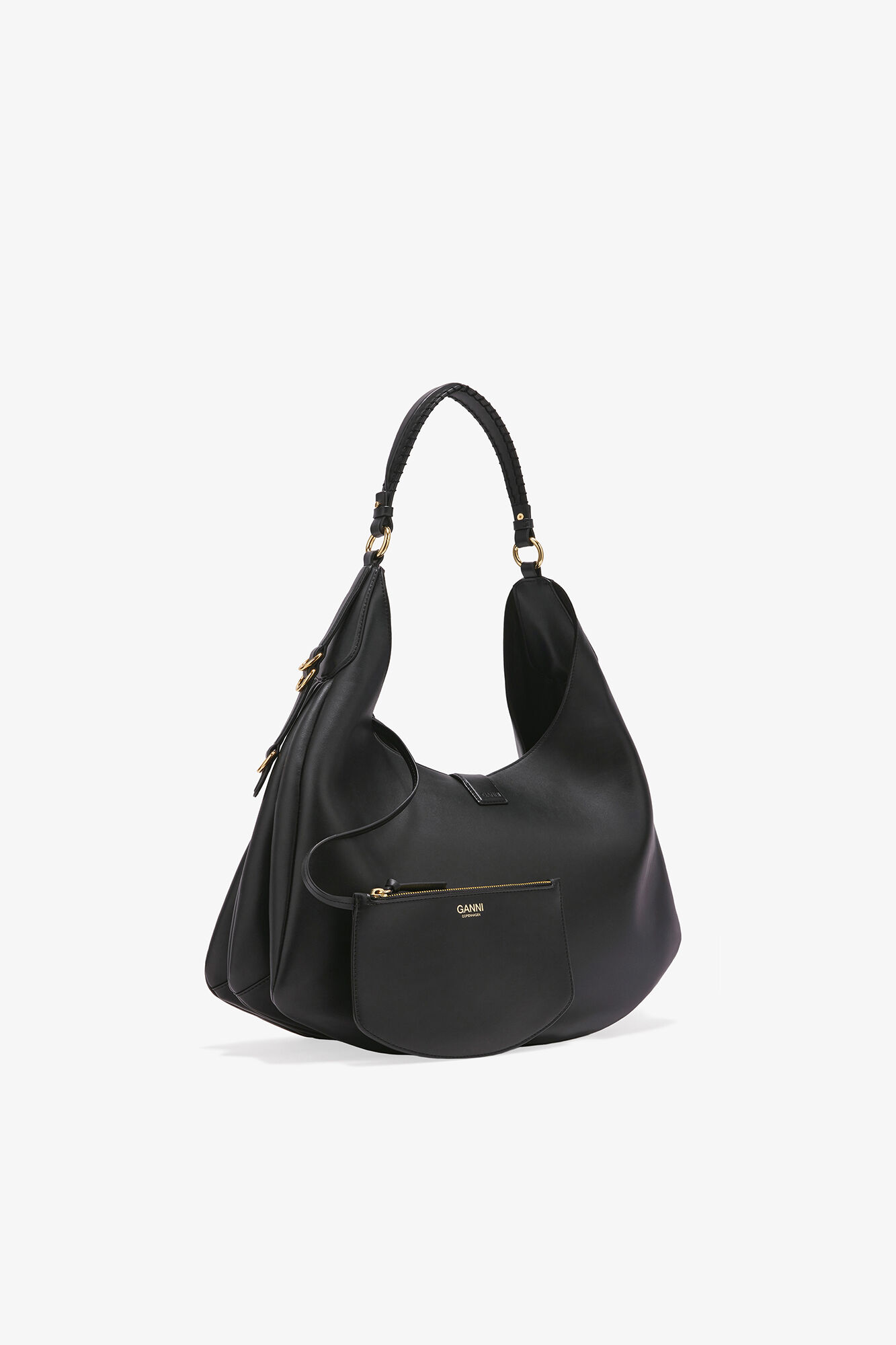 Grand sac Kat noir, Recycled Leather, in colour Black - 2 - GANNI