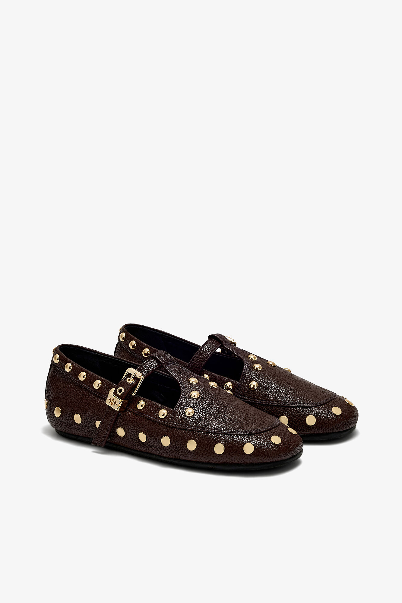 Mary Jenny-mokasiner i brune, Recycled Polyester, in colour Chicory Coffee - 2 - GANNI
