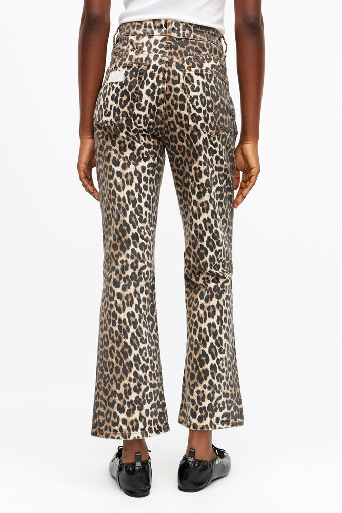 Betzy Cropped Jeans in Leopard Denim, Leopard
