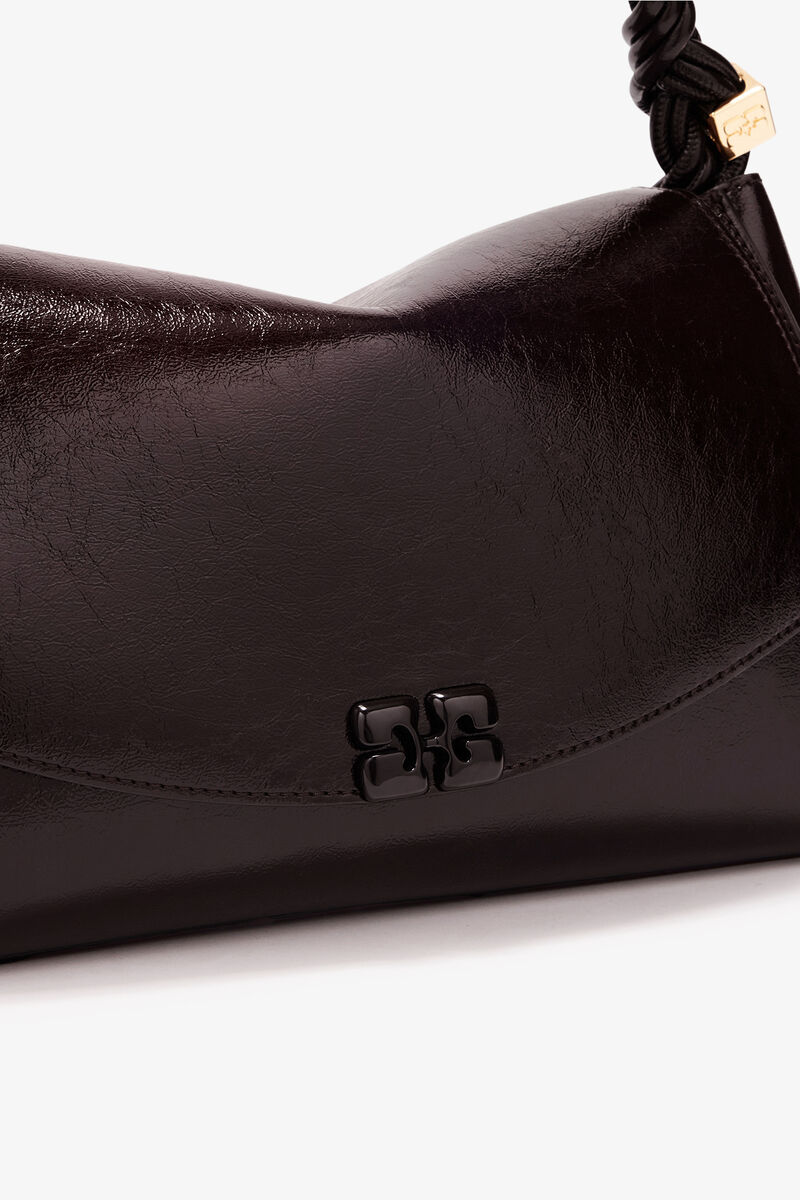 Very Bou Bag in Shine Brown, Polyester, in colour Demitasse - 4 - GANNI