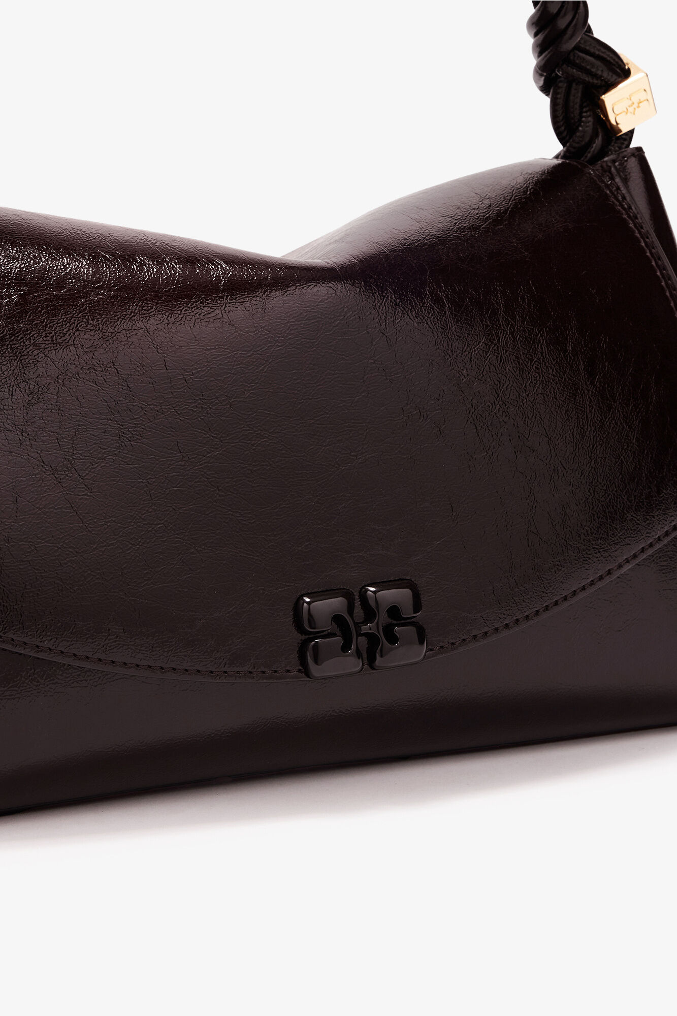 Very Bou Bag in Shine Brown, Polyester, in colour Demitasse - 4 - GANNI