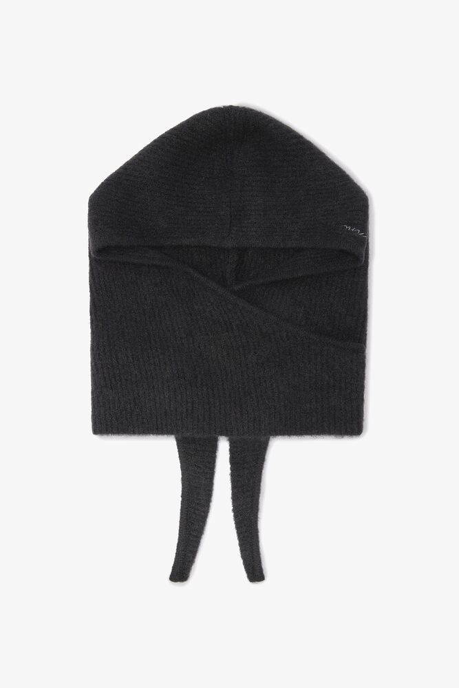 Balaclava in Black Soft Wool, Black