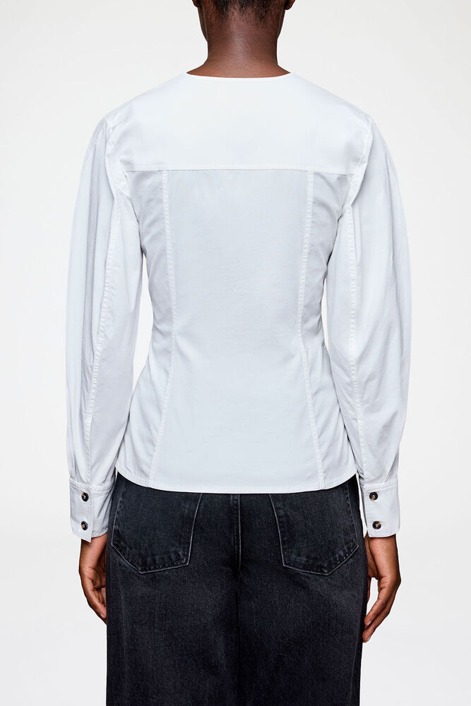 Shirt in White Cotton, Bright White