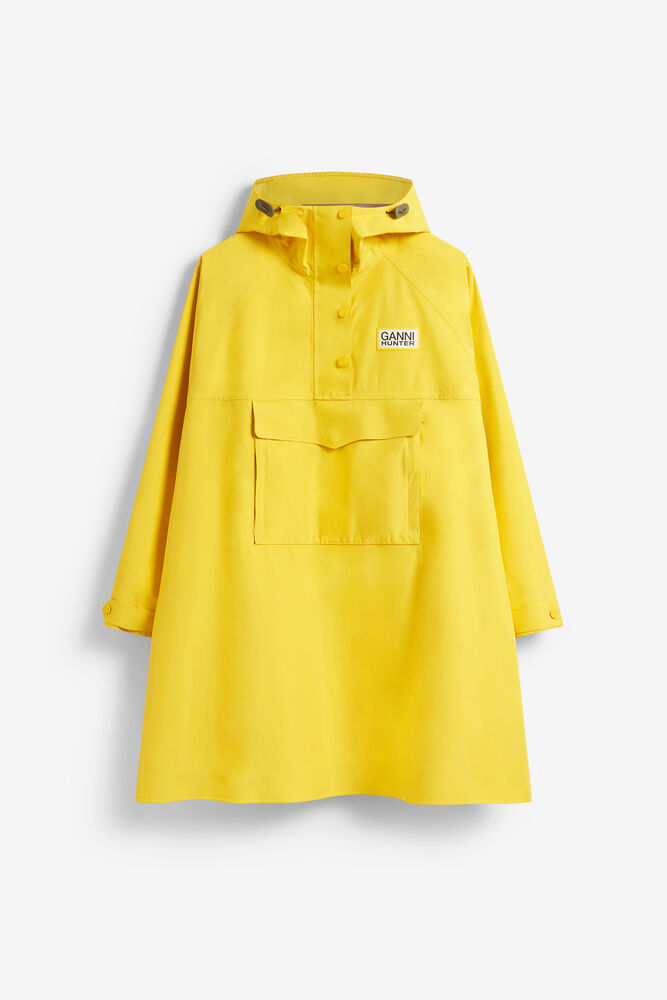 Poncho in 10K Waterproof Shell, Lemon