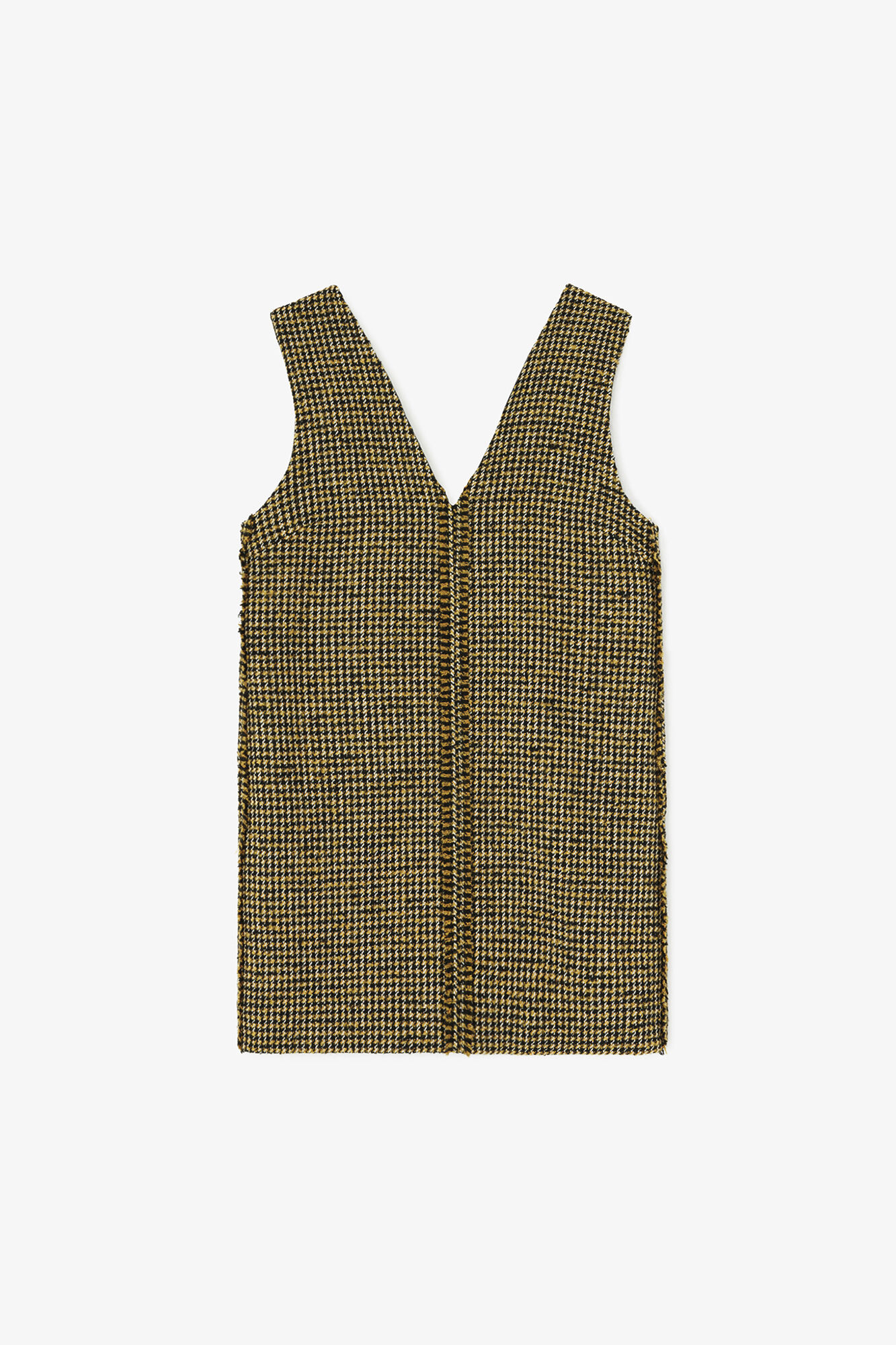 Dress in Yellow Check, Recycled Polyester, in colour Blazing Yellow - 1 - GANNI