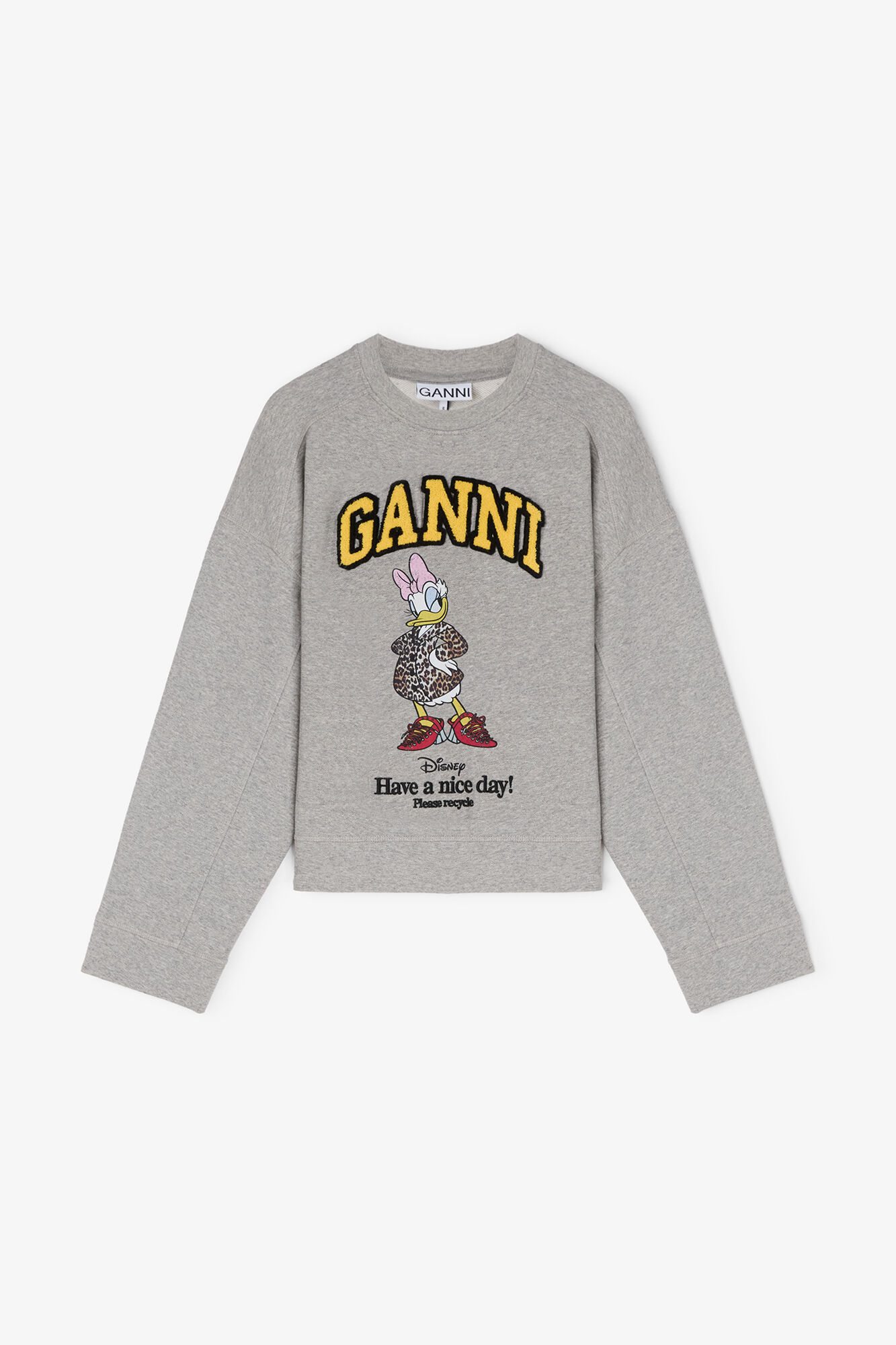 Graues Daisy-Duck-Sweatshirt, Organic Cotton, in colour Paloma - 1 - GANNI