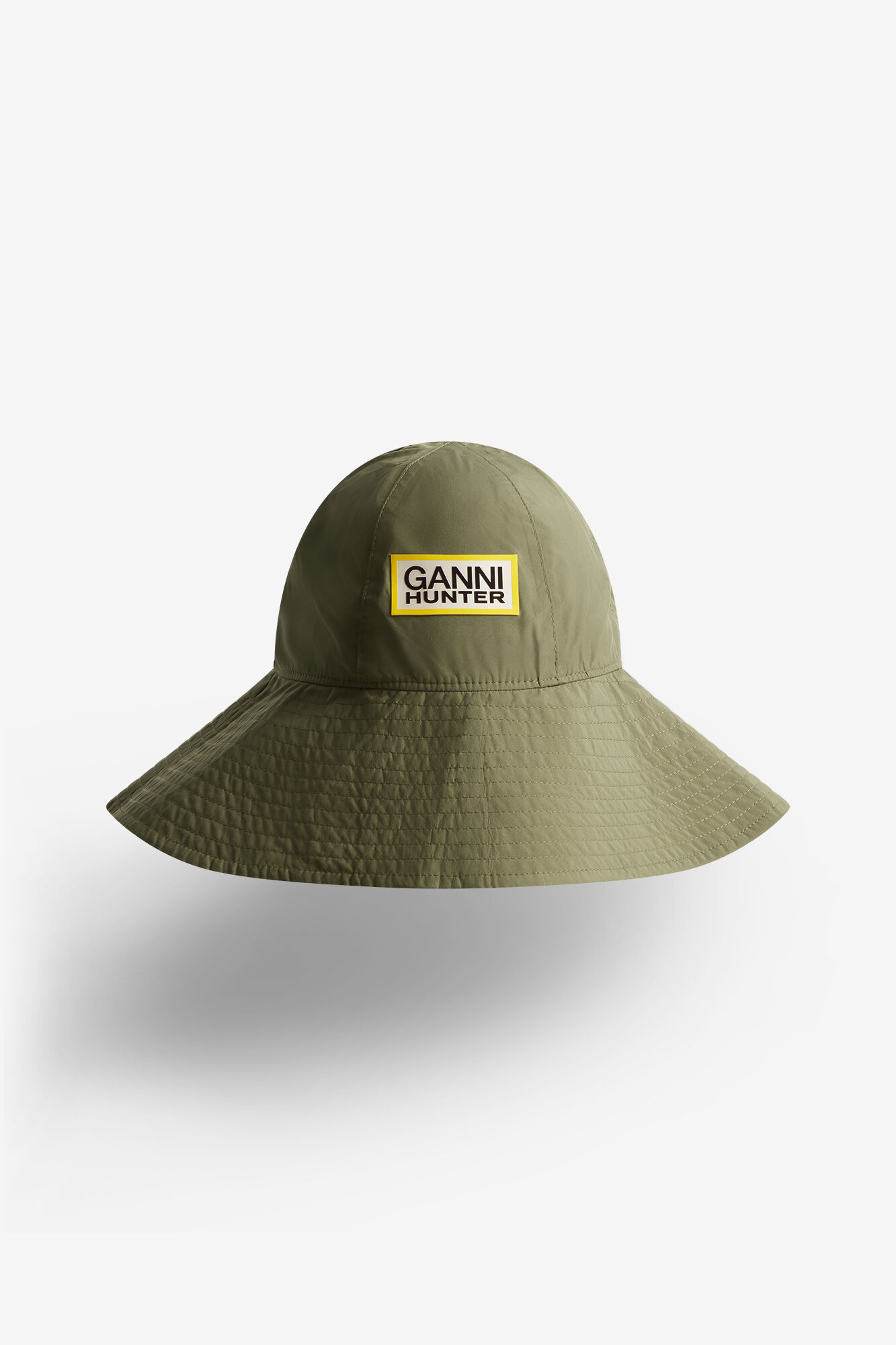Water Resistant Bucket Hat, Recycled Polyester, in colour Military Olive - 2 - GANNI