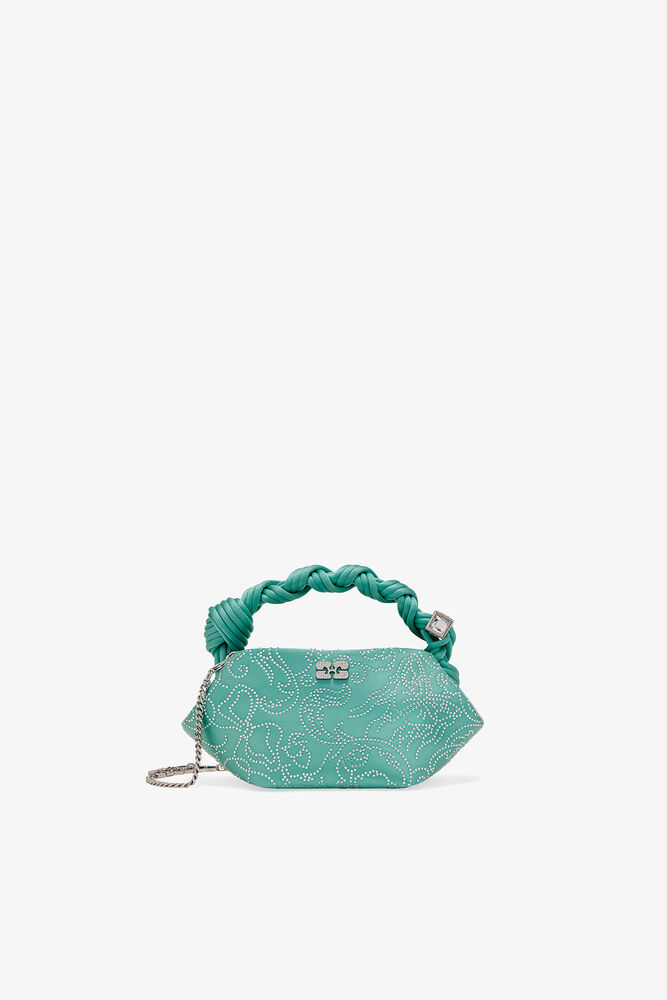 Mini Bou Bag in Green Rhinestone , Brook Green