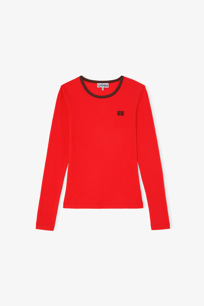 Long-sleeve Top in Red, High Risk Red