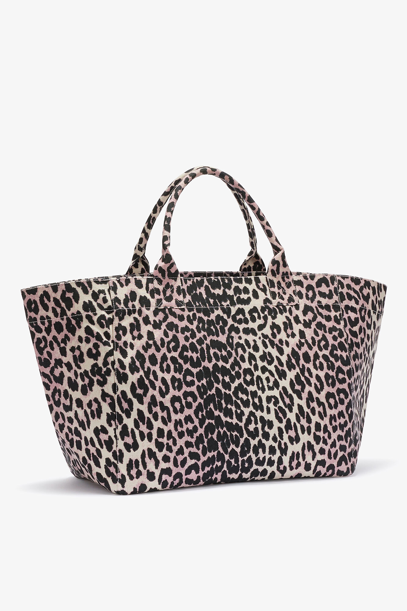 Tote XXL in Leopard Sequins, Recycled Cotton, in colour Bleached Mauve - 2 - GANNI